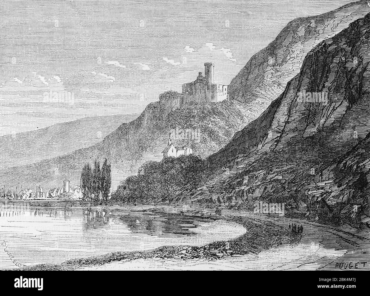 Stolzenfels, le Rhin por Victor Hugo, París alrededor de 1843 Foto de stock