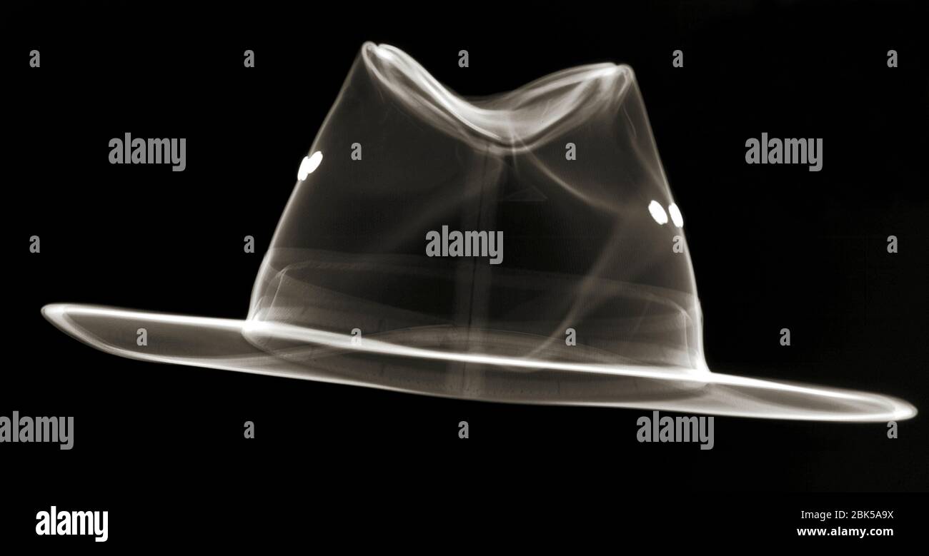 Sombrero Trilby desde la parte delantera, rayos X. Foto de stock