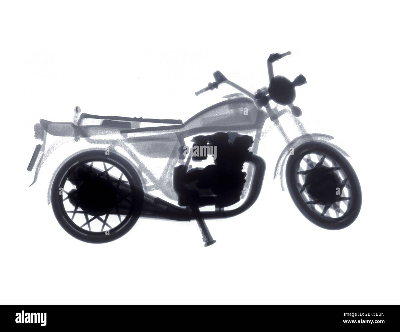 Motocicleta, rayos X. Foto de stock