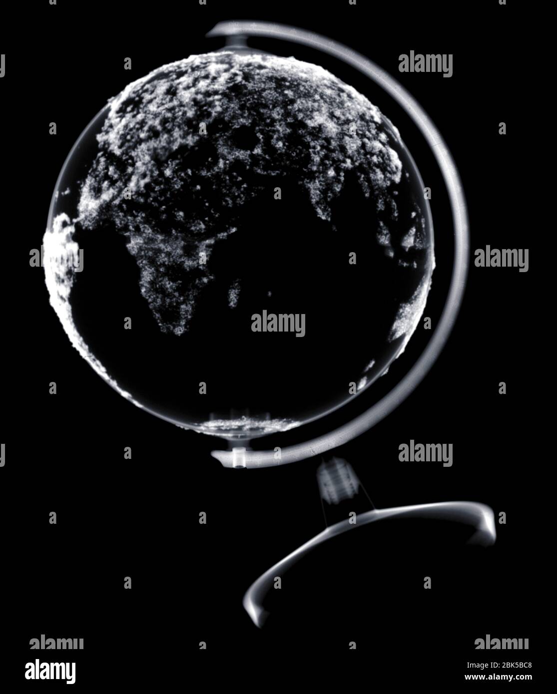 Mundo globo, rayos X. Foto de stock