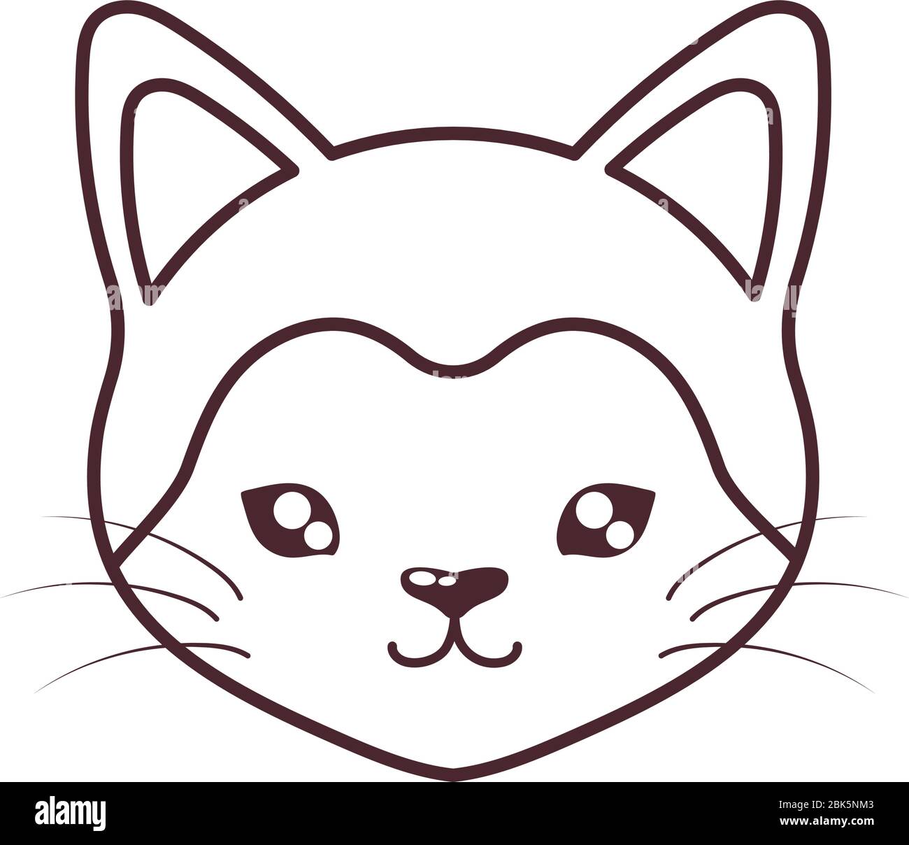 cabeza de lindo gato , icono de estilo de línea, felino doméstico vector  ilustración diseño Imagen Vector de stock - Alamy