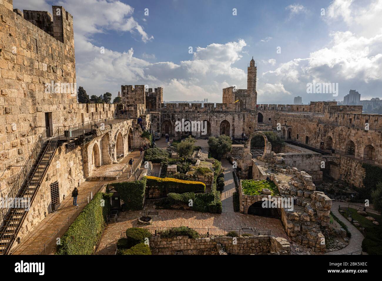 Torre de David, Ciudadela de Jerusalén, en la Ciudad Vieja de Jerusalén, Israel Foto de stock