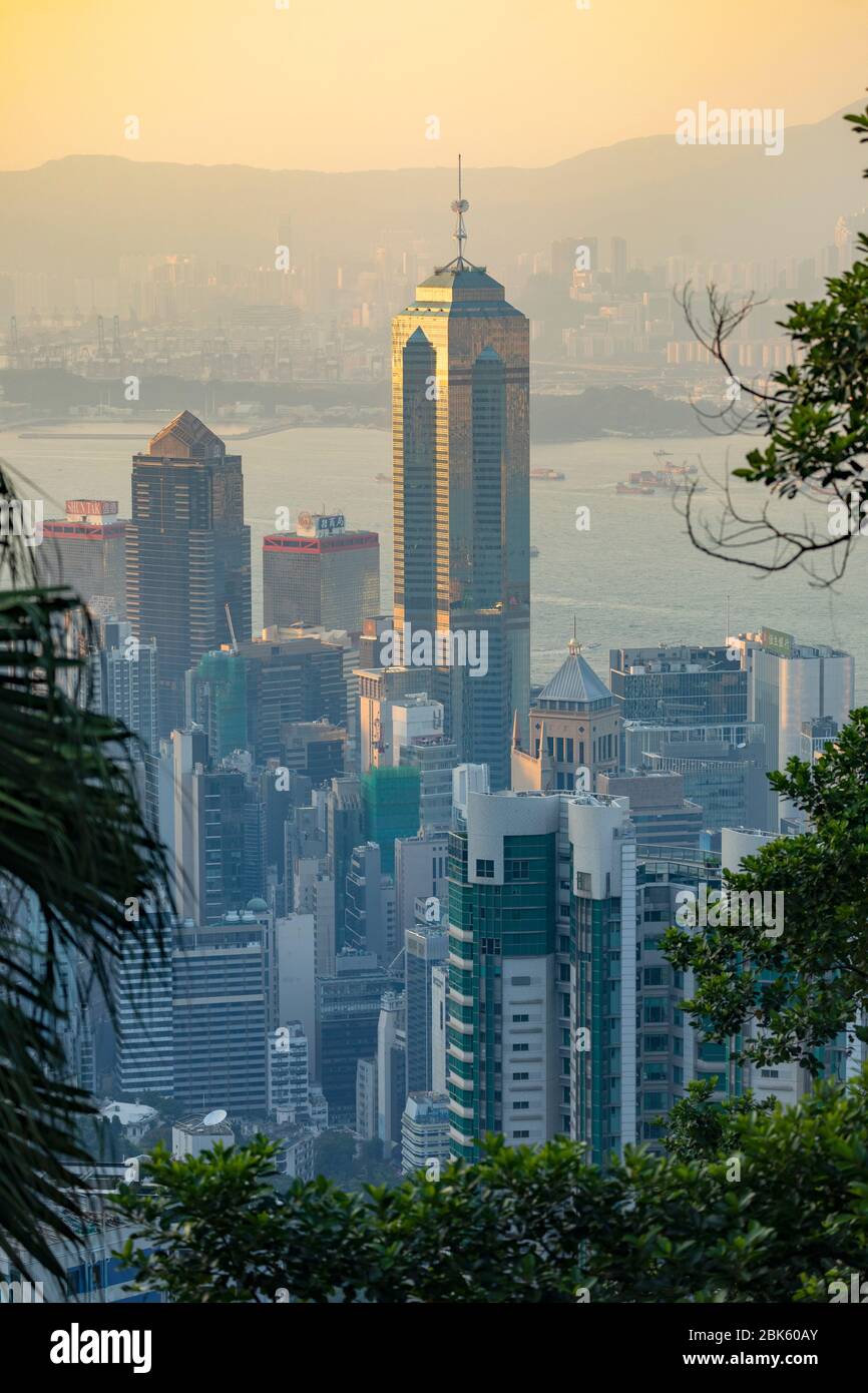 Rascacielos de la Isla de Hong Kong, Hong Kong Foto de stock