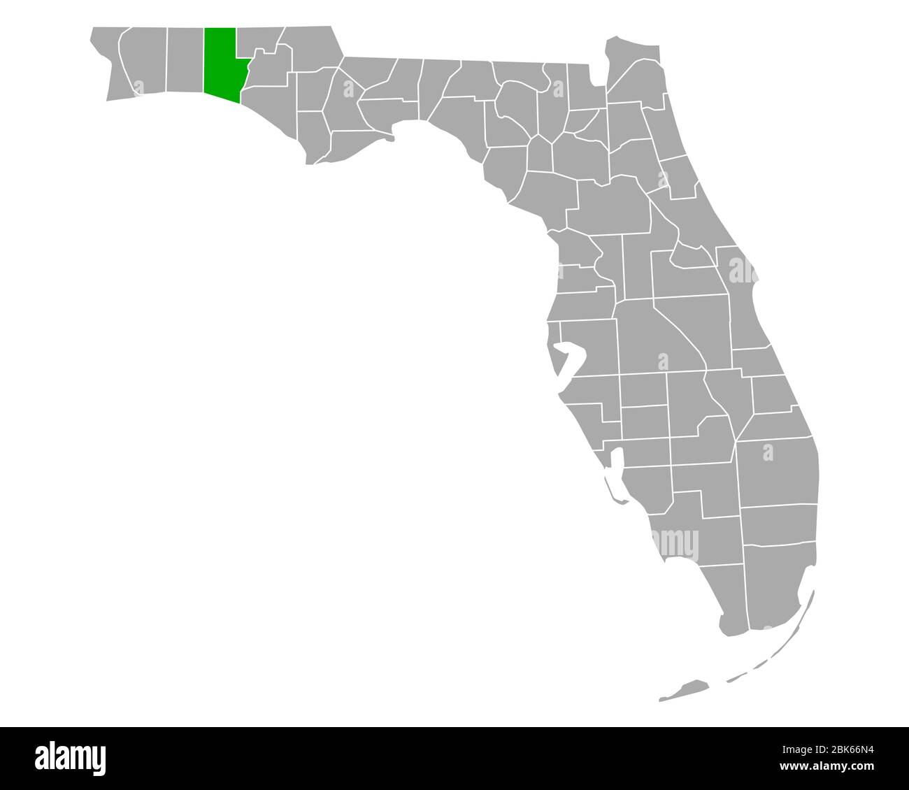 Mapa de Walton en Florida Foto de stock