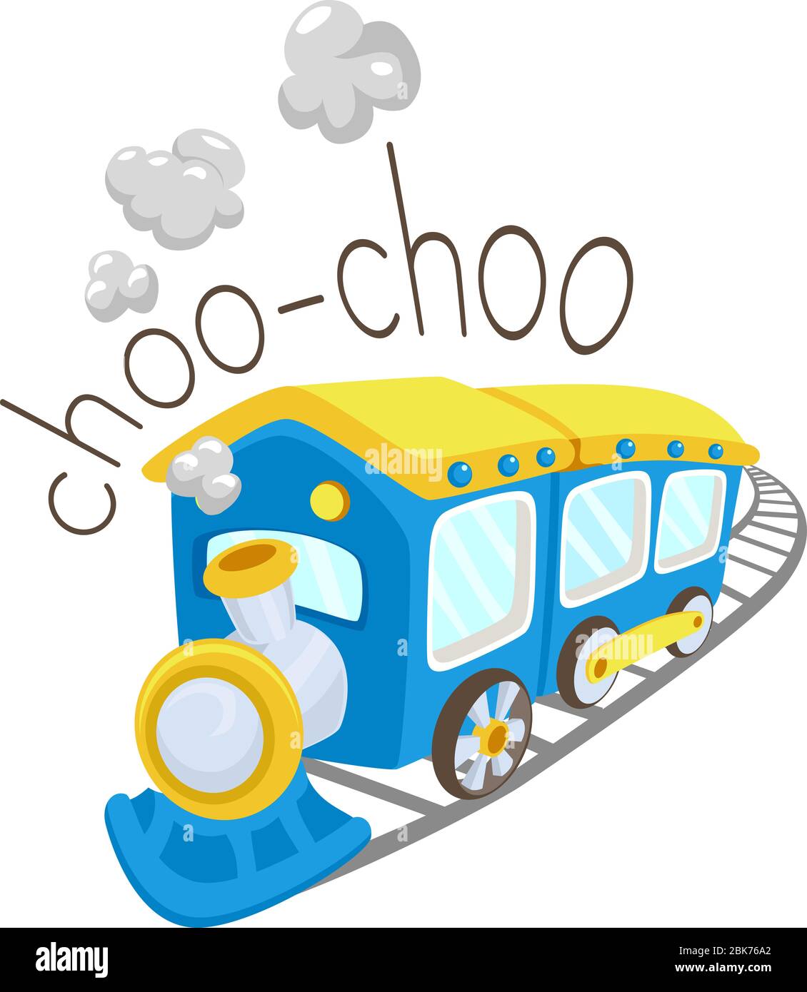 Ilustración de un tren de rodaje con humo saliendo y el sonido Choo Choo  Fotografía de stock - Alamy