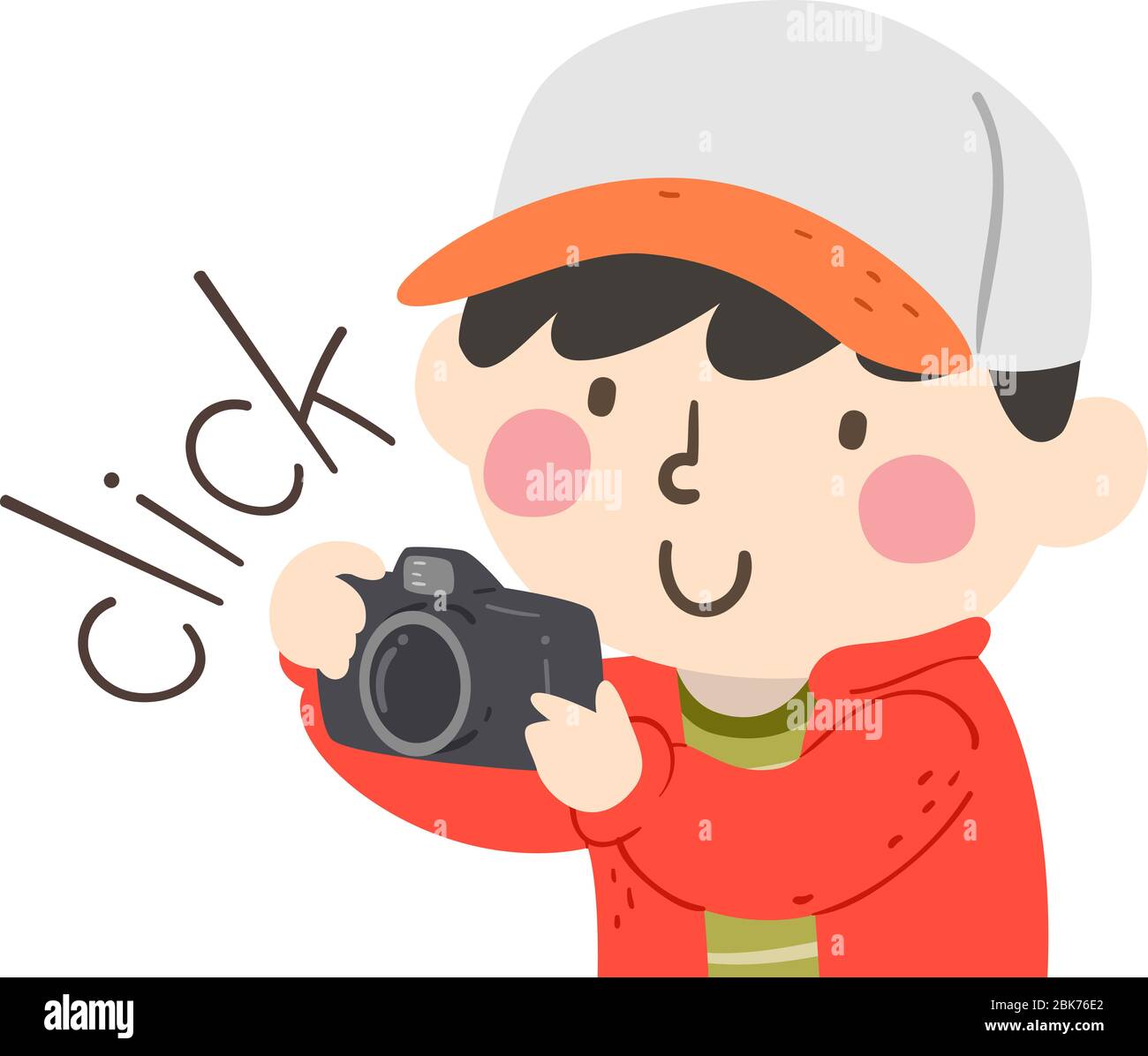 Ilustración de un niño usando una cámara y produciendo un sonido del tecleo  Fotografía de stock - Alamy