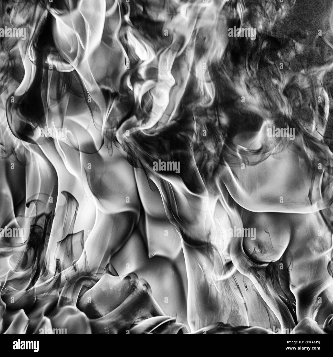 Humo negro natural y fuego fuerte blanco enorme llama, movimiento borroso  del fuego, alta temperatura de las llamas. Textura monocromo Fotografía de  stock - Alamy