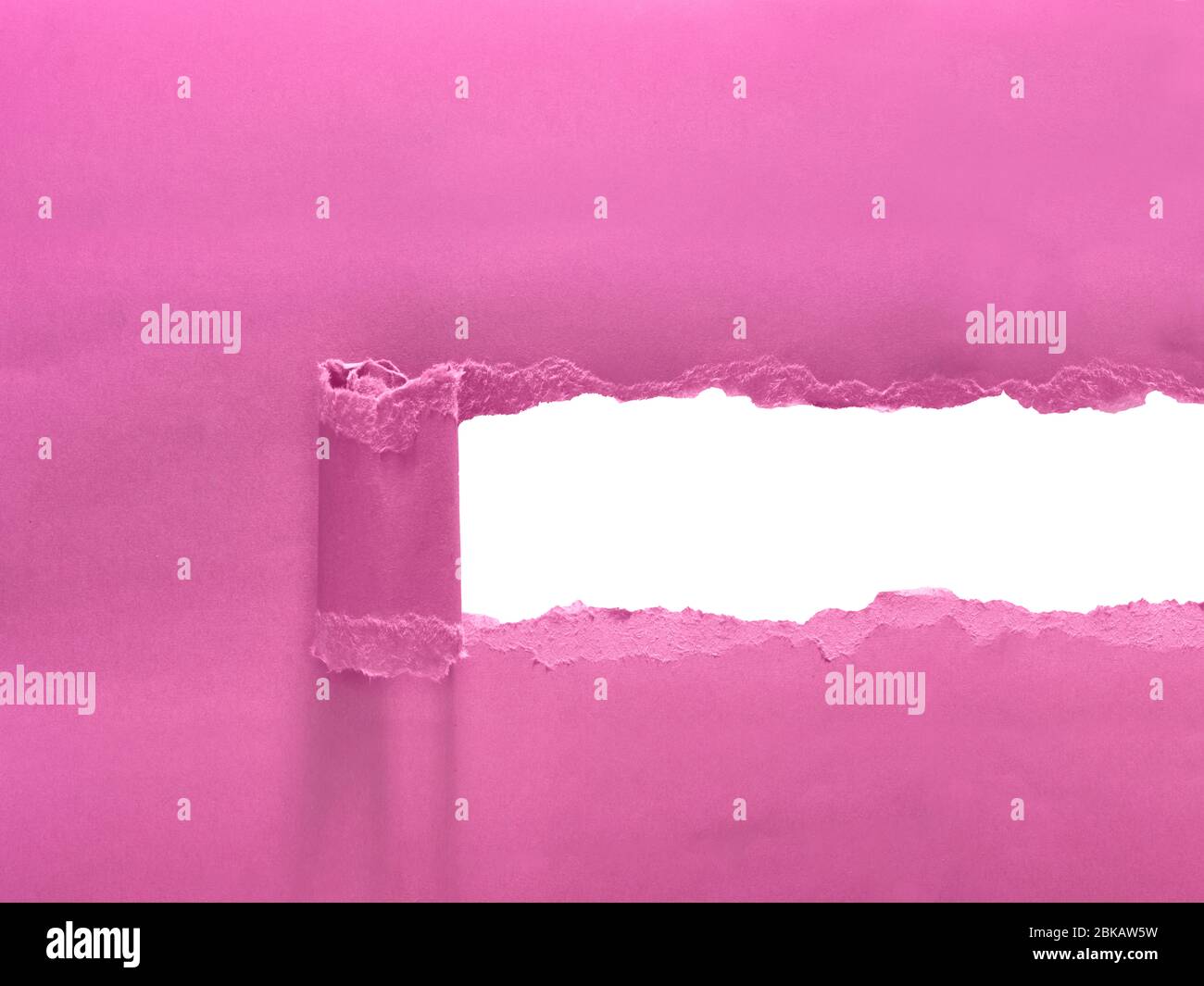 Papel roto que revela espacio en blanco para el mensaje Foto de stock
