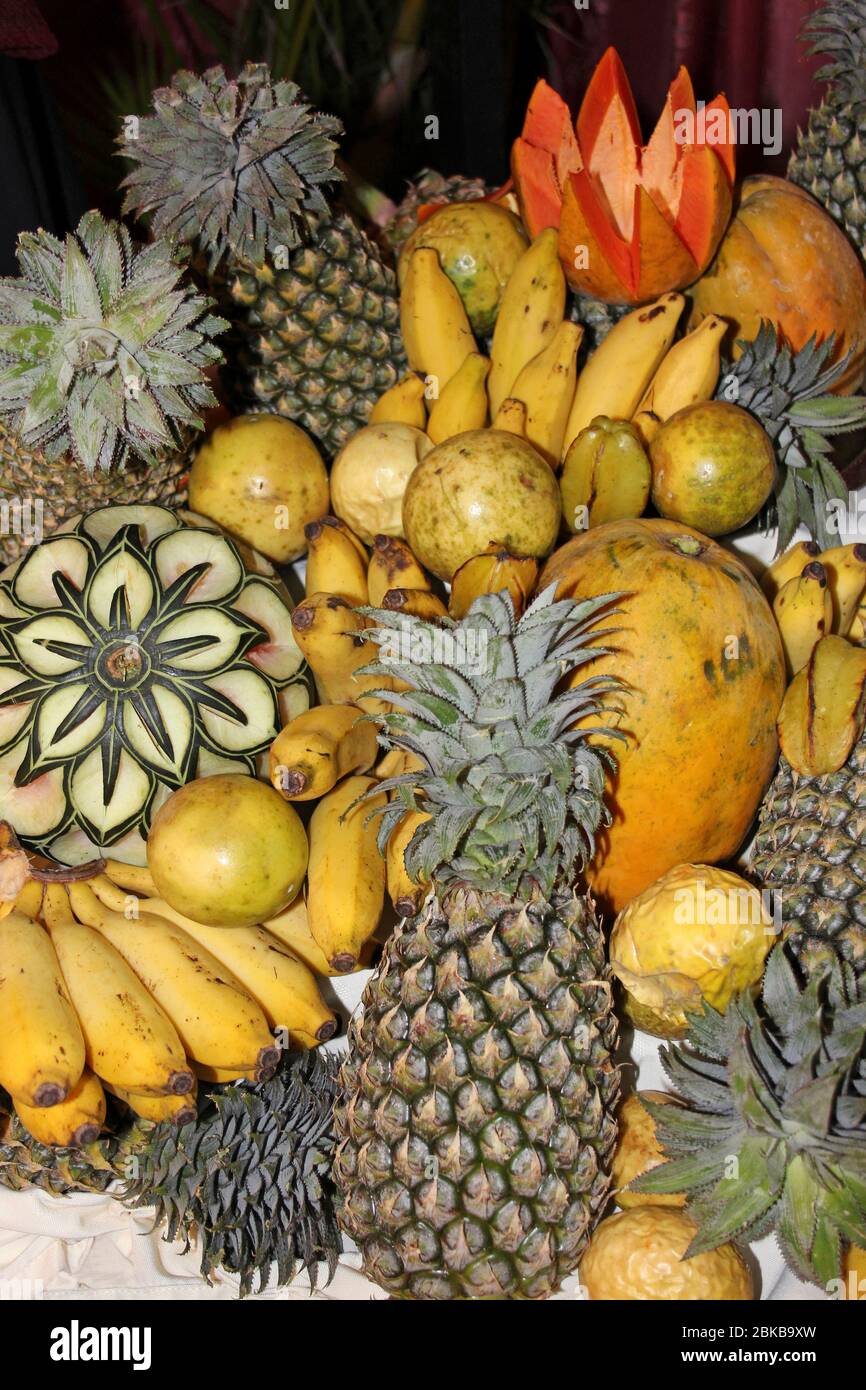 Despliegue de frutas tropicales, Sri Lanka Foto de stock