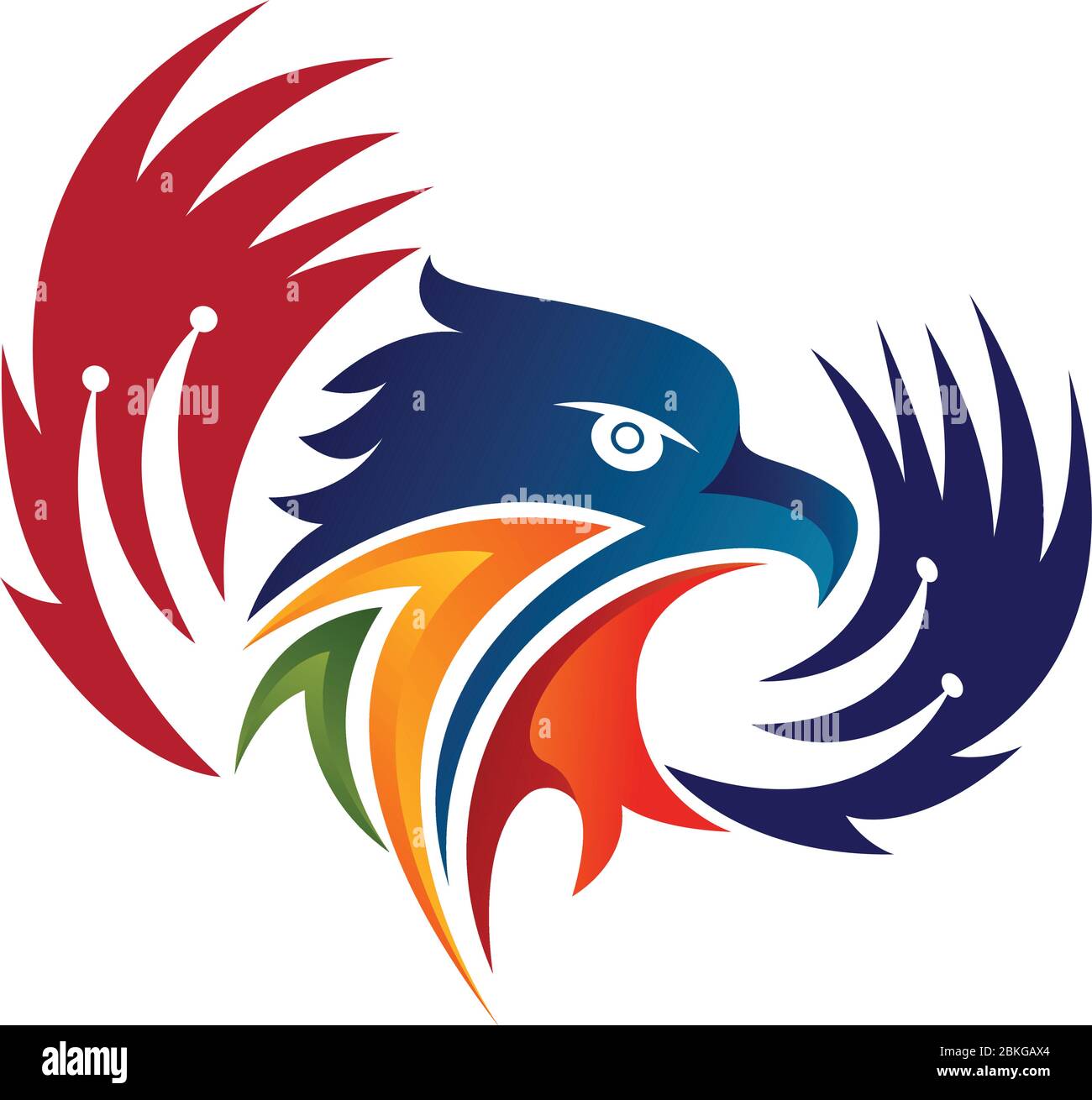 logotipo de la cabeza de águila de colores Imagen Vector de stock - Alamy
