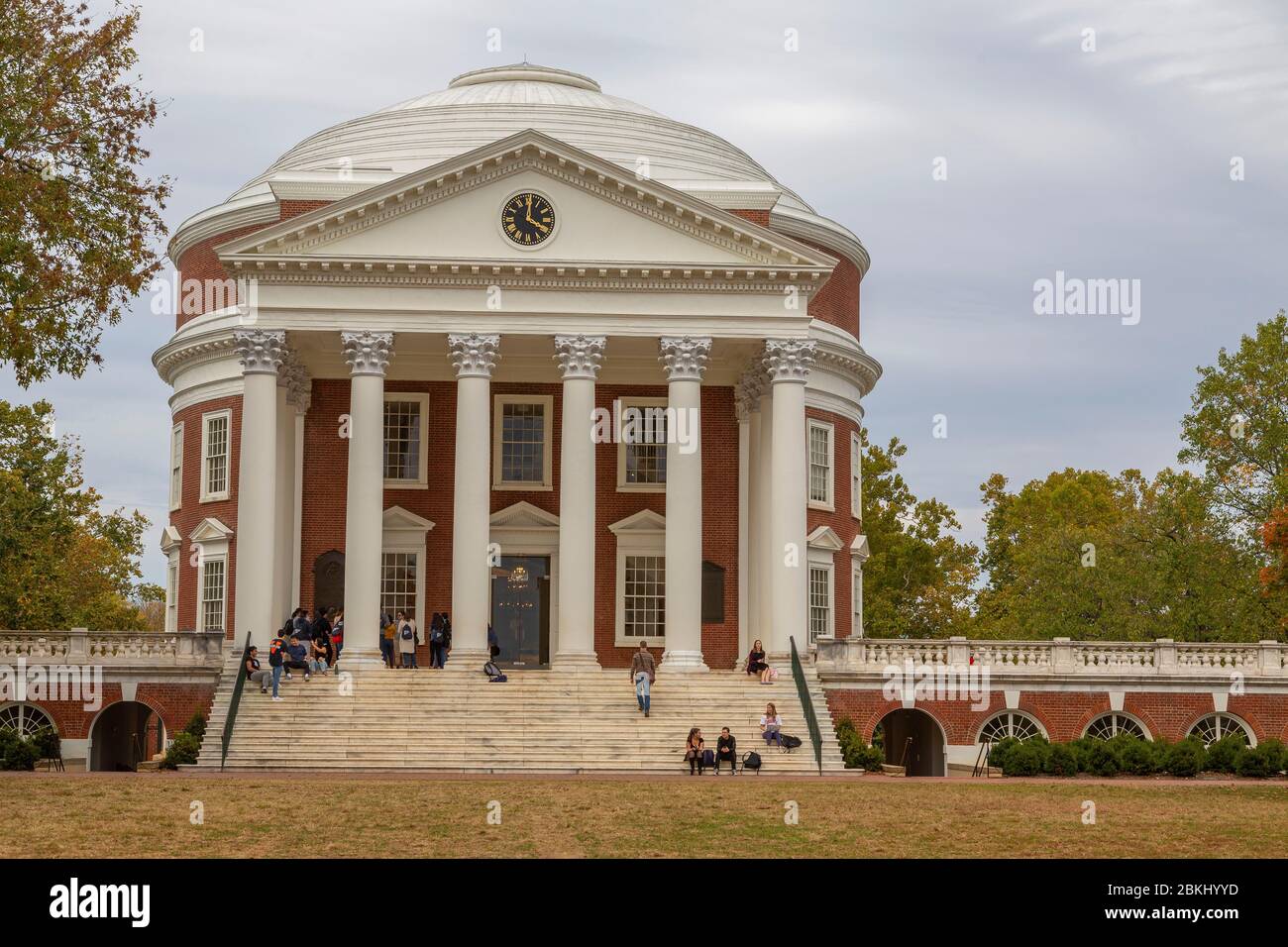 Estados Unidos, Virginia, Universidad de Charlottesville fundada por el Presidente Thomas Jefferson, declarada Patrimonio de la Humanidad por la UNESCO Foto de stock