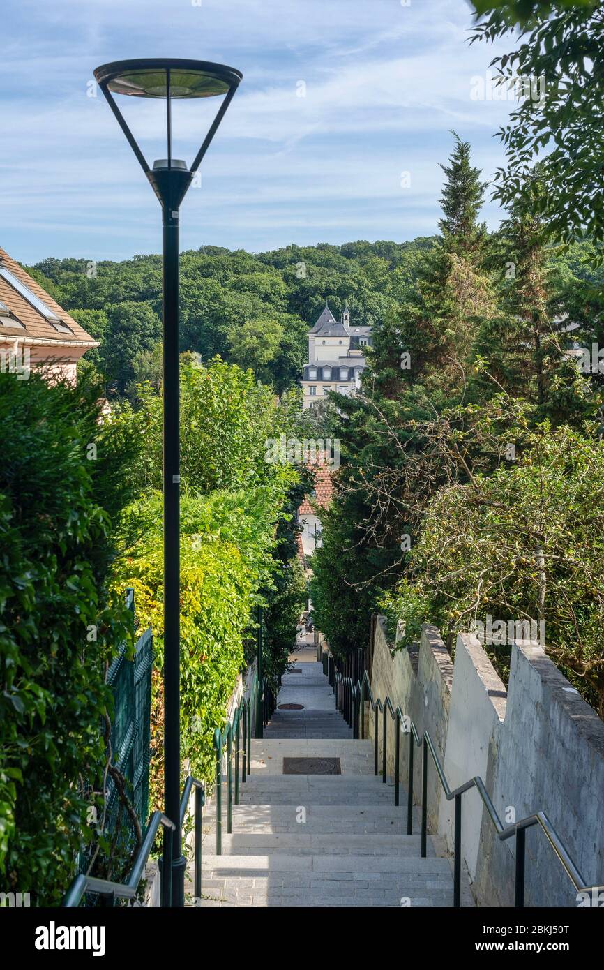 Francia, Altos del Sena, le Plessus-Robinson, Escalier Levandowska Foto de stock