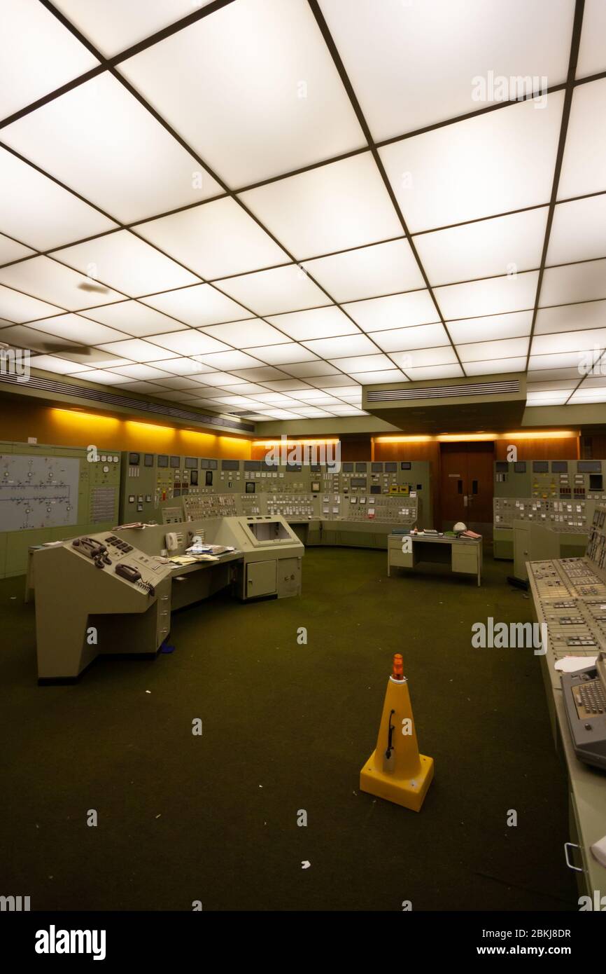 Inverkip Power Station Central Control Room 2010 CCR Vintage Console KIPDAS. Escocia, Reino Unido. Foto de stock