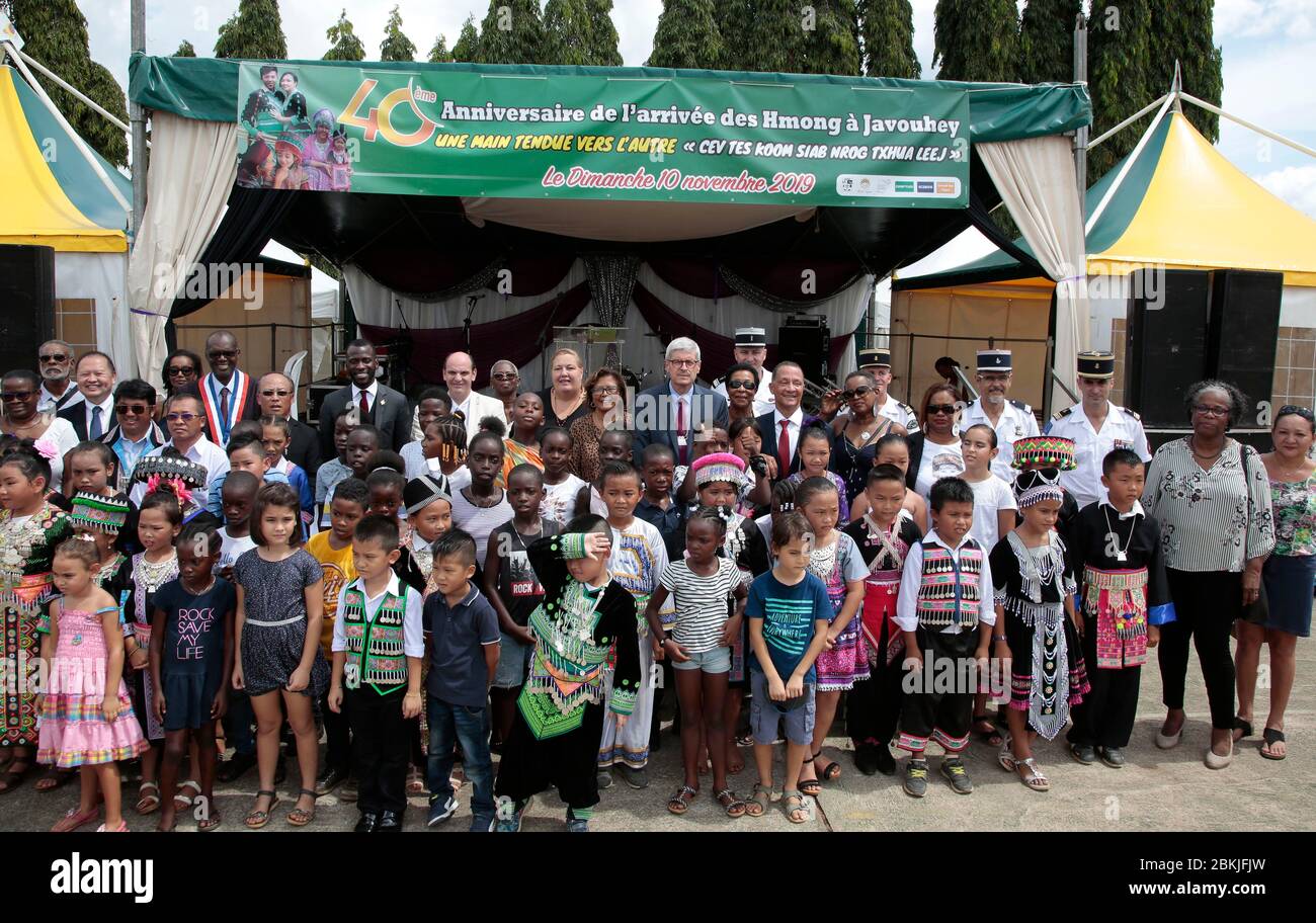 Francia, Guyana, Javouhey, conmemoración de la llegada de los primeros Hmongs Foto de stock