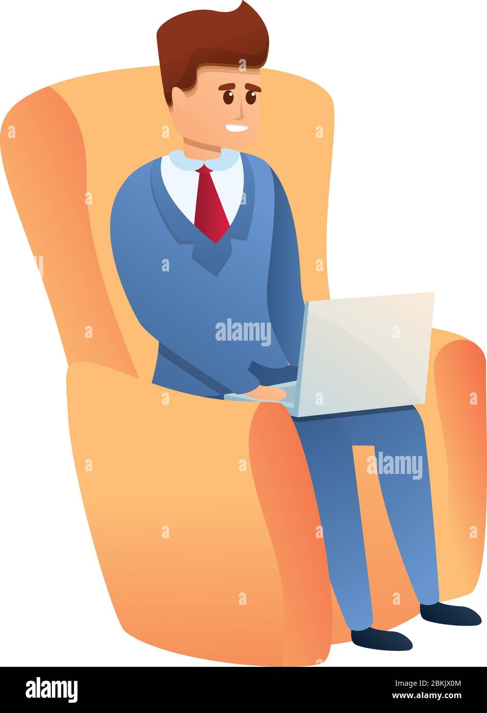 Hombre de negocios en sillón icono. Dibujo animado de hombre de negocios en  sillón icono vector para diseño web aislado sobre fondo blanco Imagen  Vector de stock - Alamy