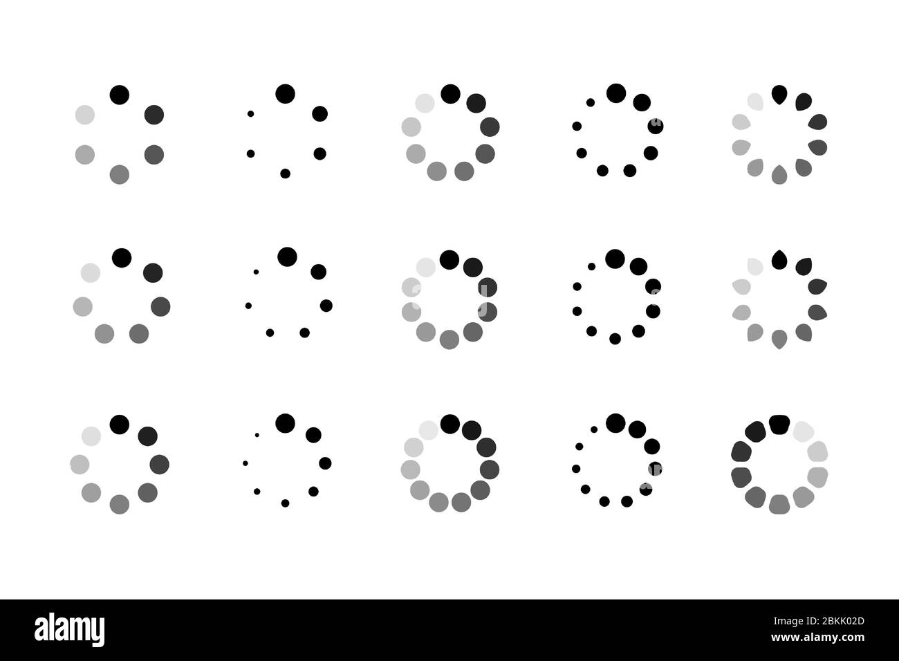 Conjunto de icono de carga de sitio web. Cargador de búfer circular o precargador. Ilustración vectorial Ilustración del Vector