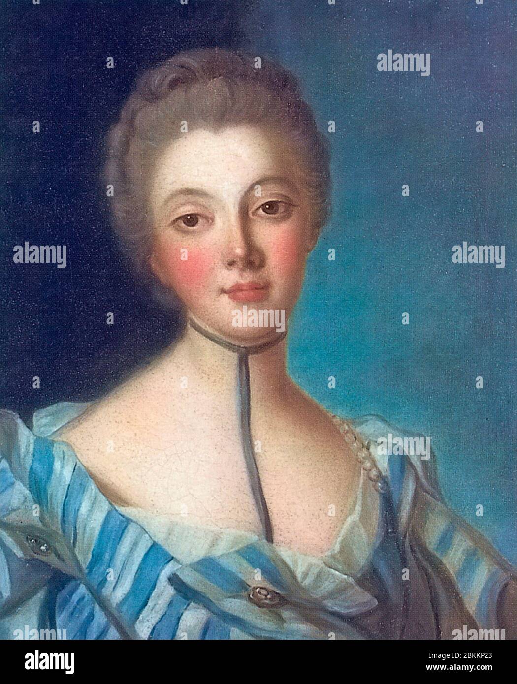 Retrato de Louise Dupin - Jean-Marc Nattier, alrededor de 1733 Foto de stock