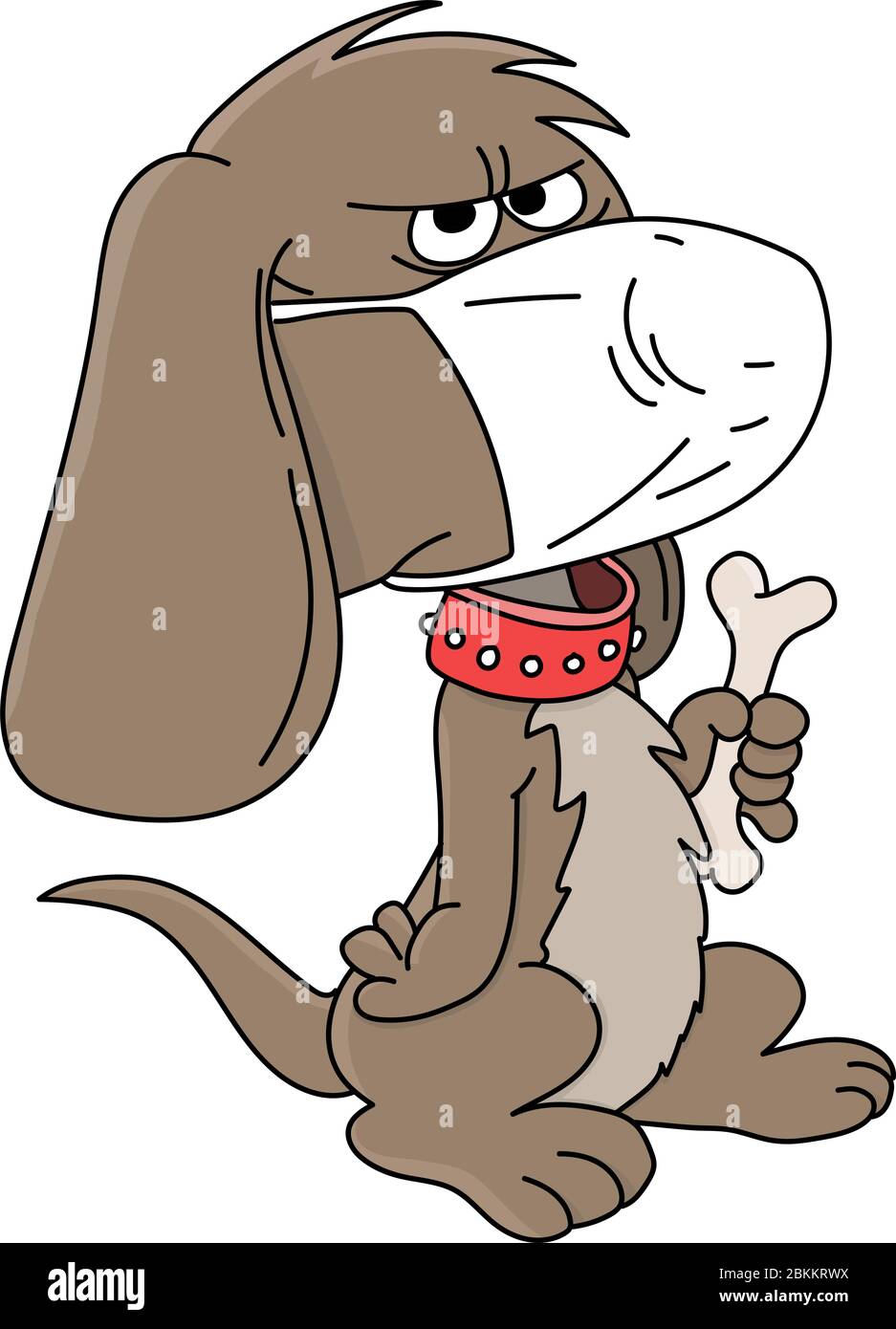 Perro de dibujos animados con una máscara protectora contra la ilustración del vector del virus de la corona Ilustración del Vector