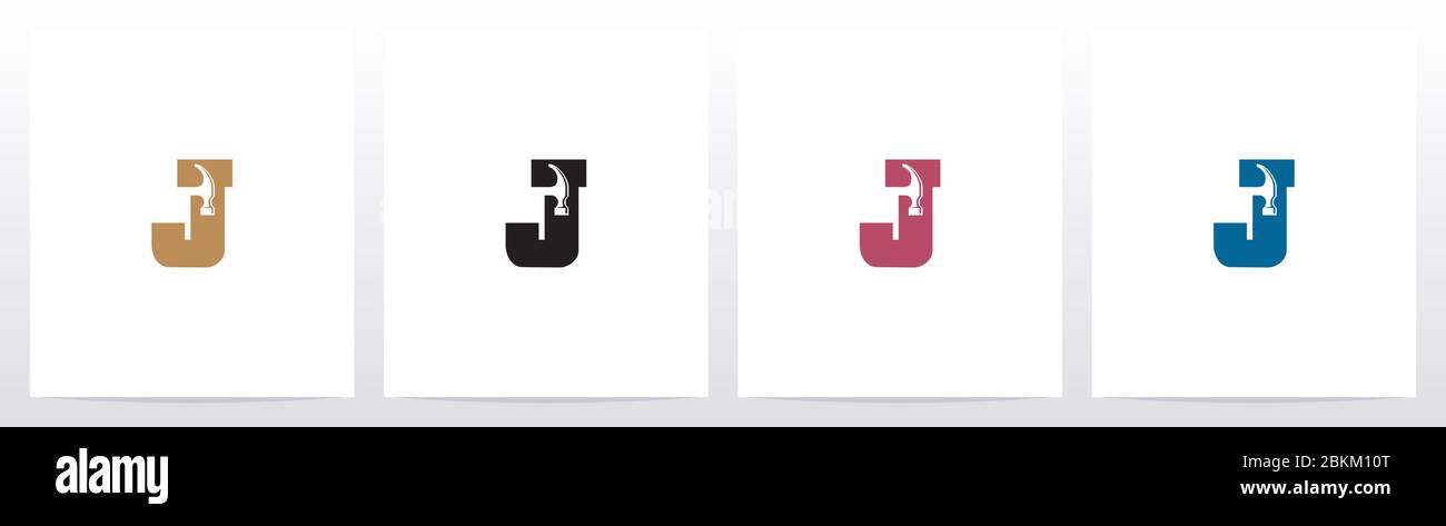Herramientas de martillo en Diseño de logotipo de letra J Imagen Vector de  stock - Alamy