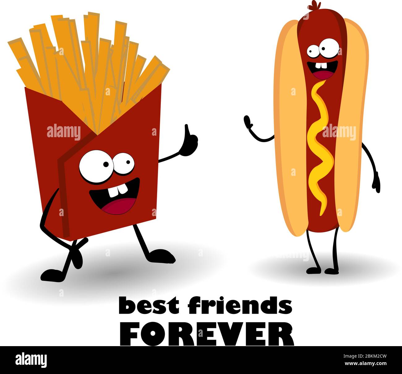 Patatas Fritas Y Patatas Fritas Calientes Amigos Para Siempre
