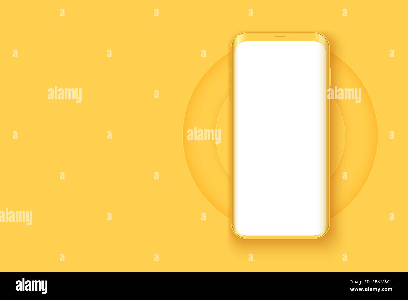 La presentación del smartphone se moceta en color amarillo Ilustración del Vector