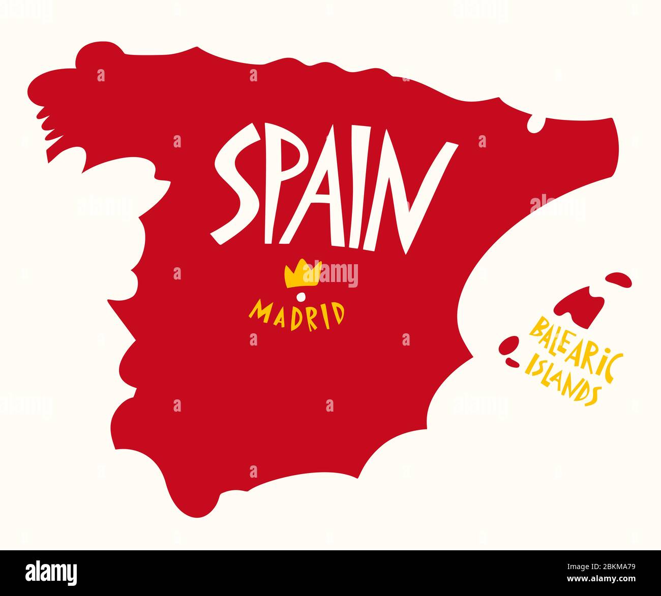 Mapa Estilizado De España Dibujado A Mano Vectorial Ilustración De Viaje De La Forma Reino De 1277