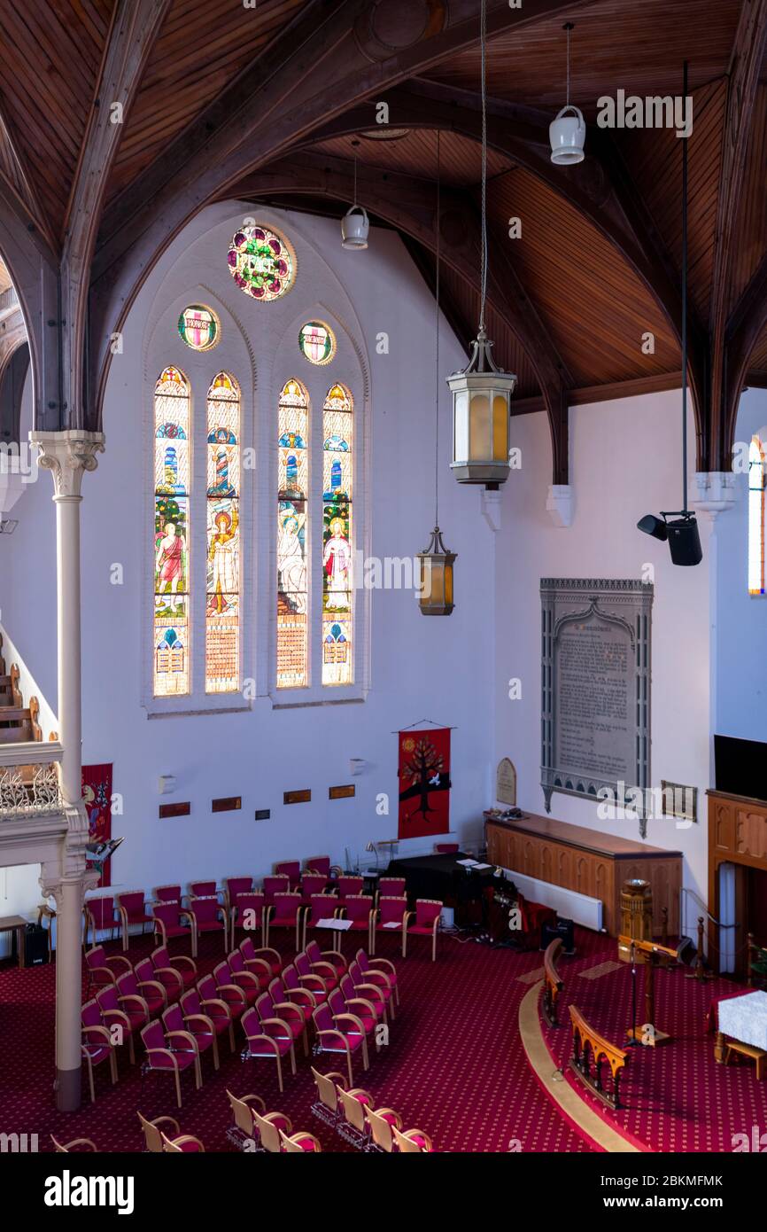 Interior de la Iglesia Central Unida Ballarat. Foto de stock