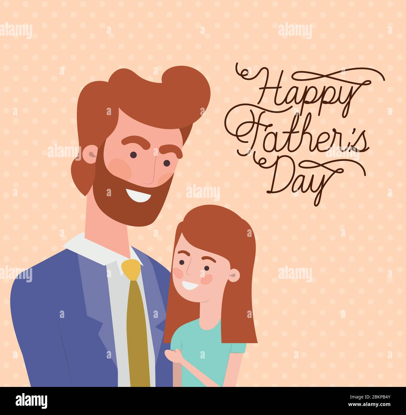 Feliz día padres texto hombre e hija dibujos animados vector diseño Imagen  Vector de stock - Alamy