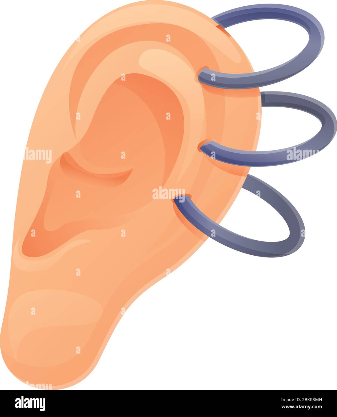 Icono de perforación de orejas. Dibujo animado de icono de vector de  perforación de orejas para diseño web aislado sobre fondo blanco Imagen  Vector de stock - Alamy