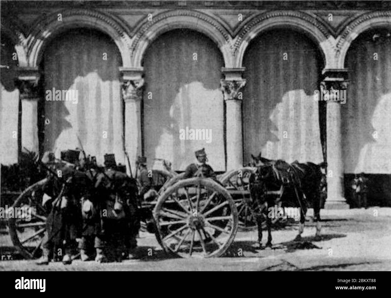 Illustrazione Italiana 1898 - Accampagenti en Piazza Duomo 2. Foto de stock