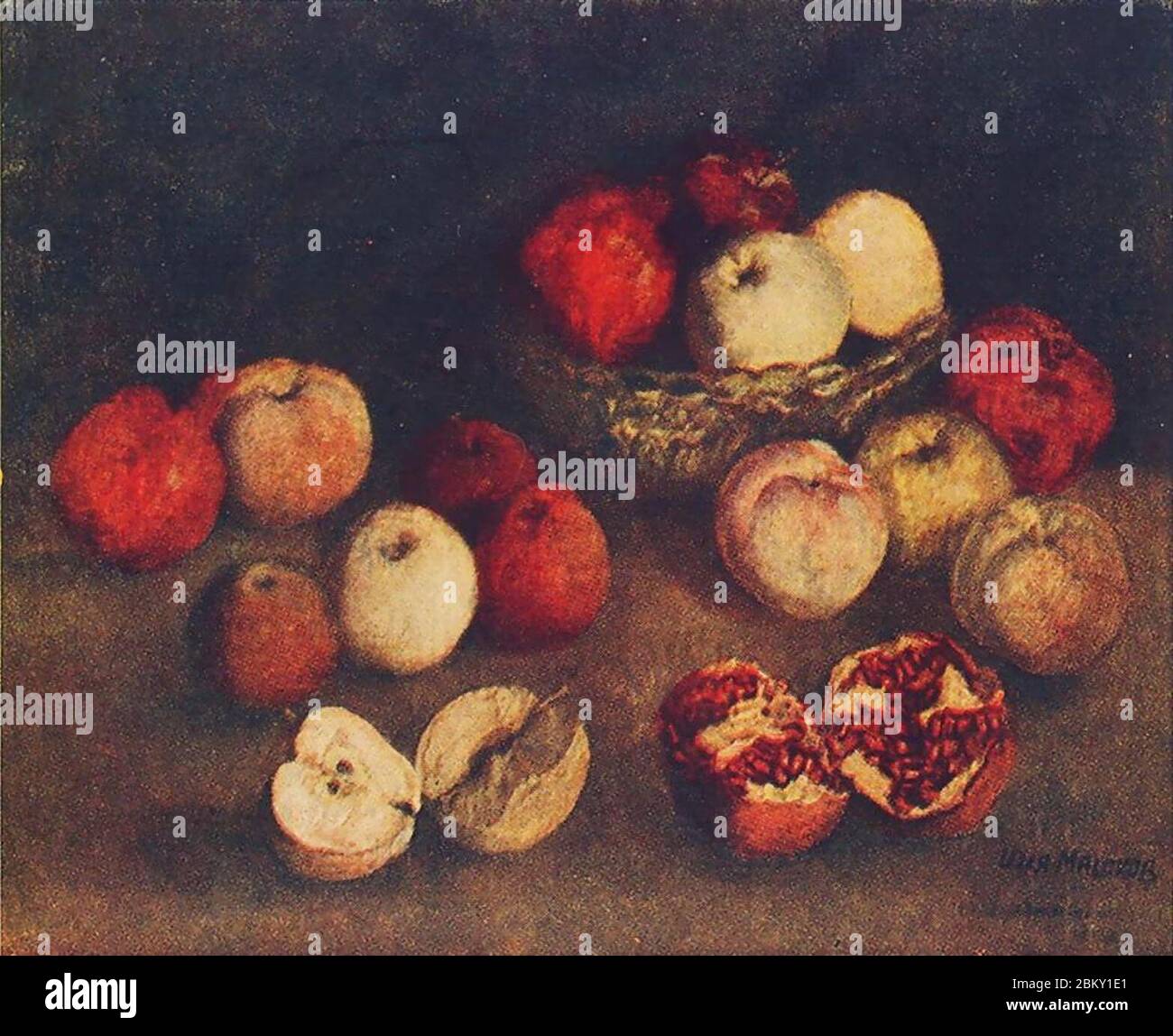 Ilya Mashkov - manzanas y granadas. Foto de stock