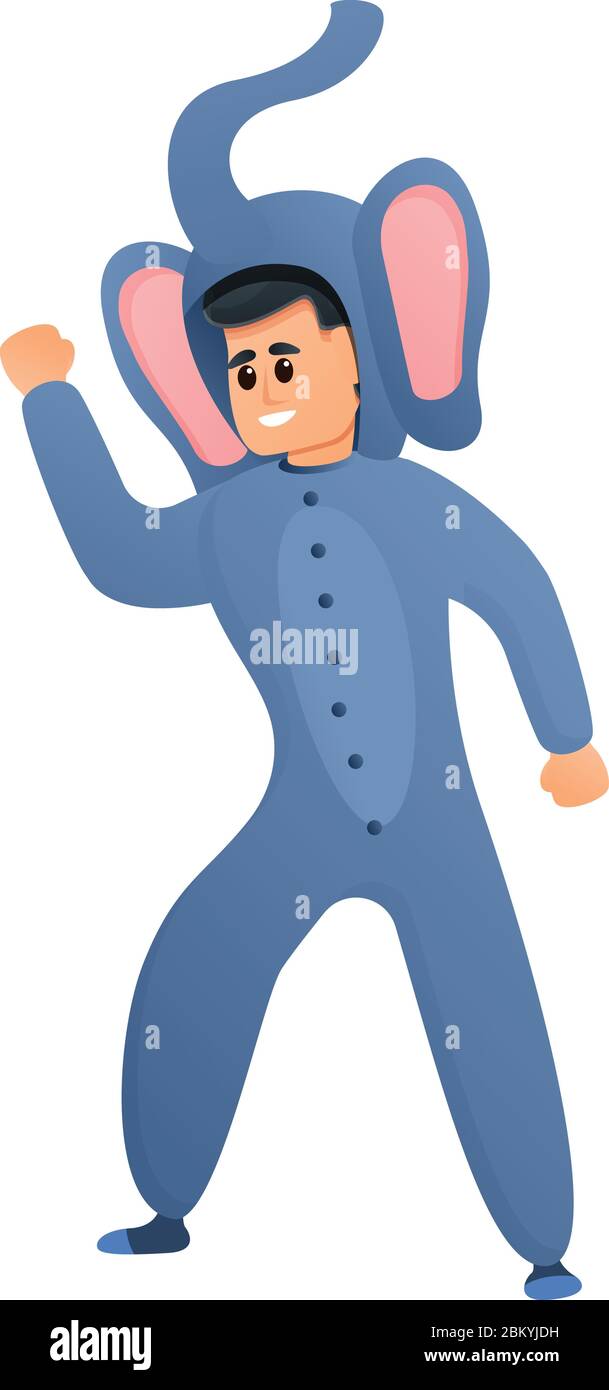Icono de pijama de elefante chico. Dibujo animado de elefante niño pijama icono vector para diseño web sobre blanco Imagen Vector stock - Alamy