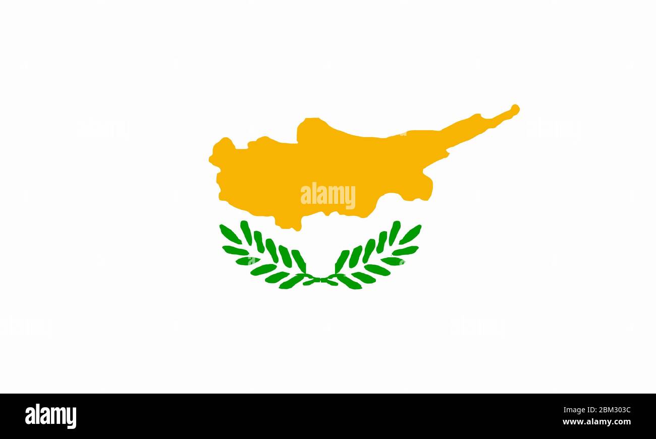 bandera de cipriano en viento Foto de stock