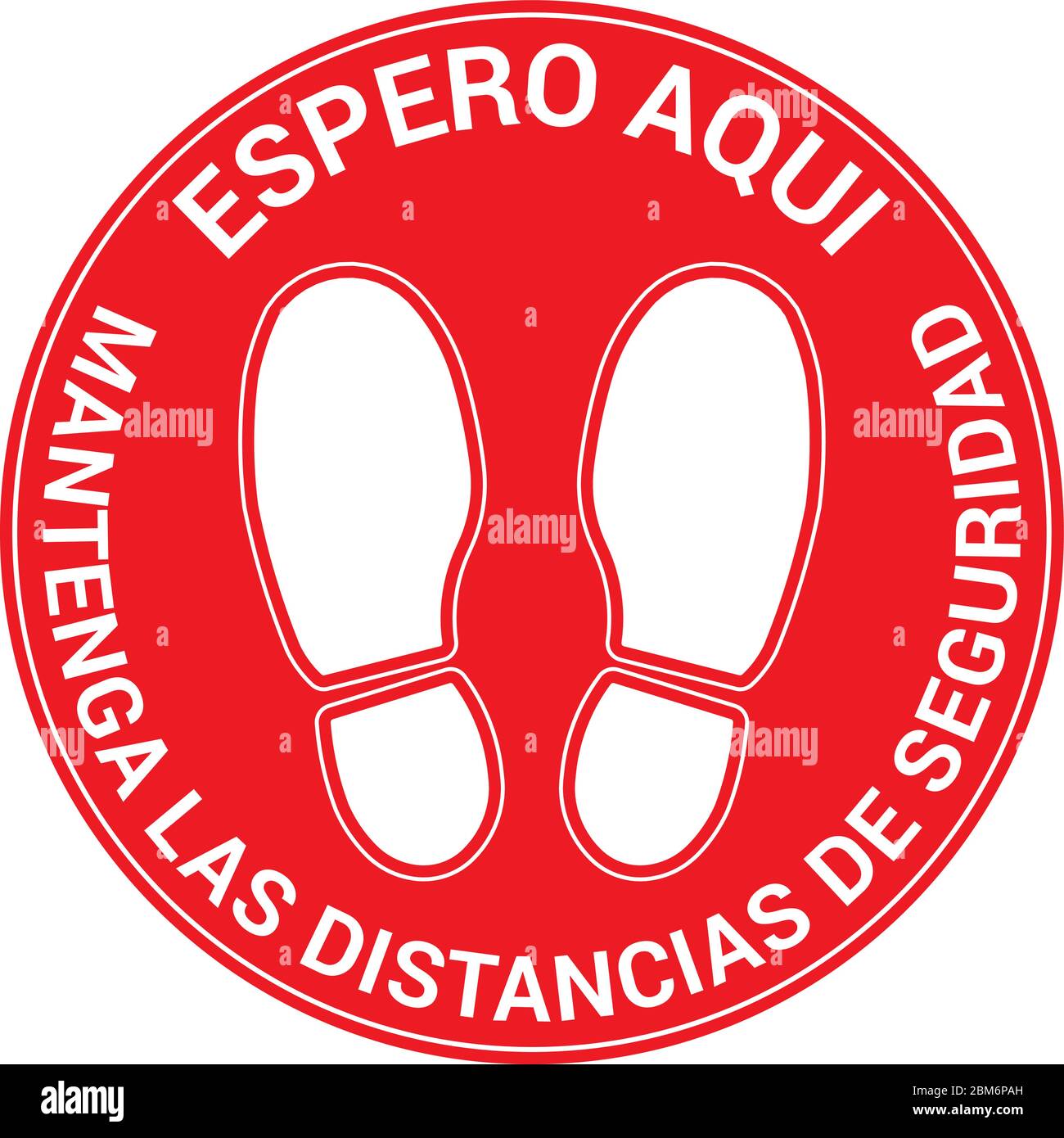 Señal de piso para antivirus de distanciamiento social, idioma español,  ilustración vectorial Imagen Vector de stock - Alamy