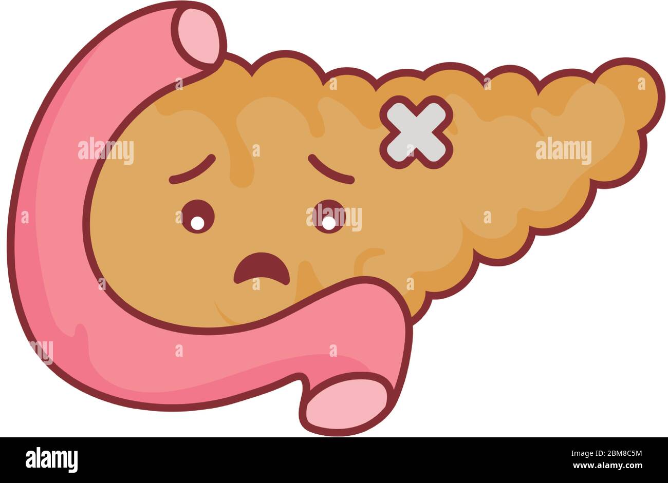 Dibujo de páncreas plano icono diseño de atención médica salud y