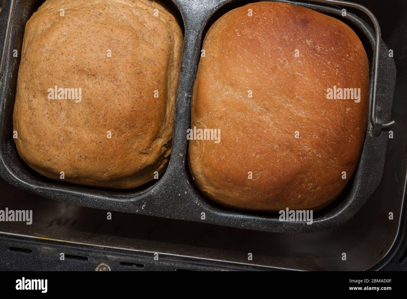 El pan casero se prepara en una panificadora Foto de stock