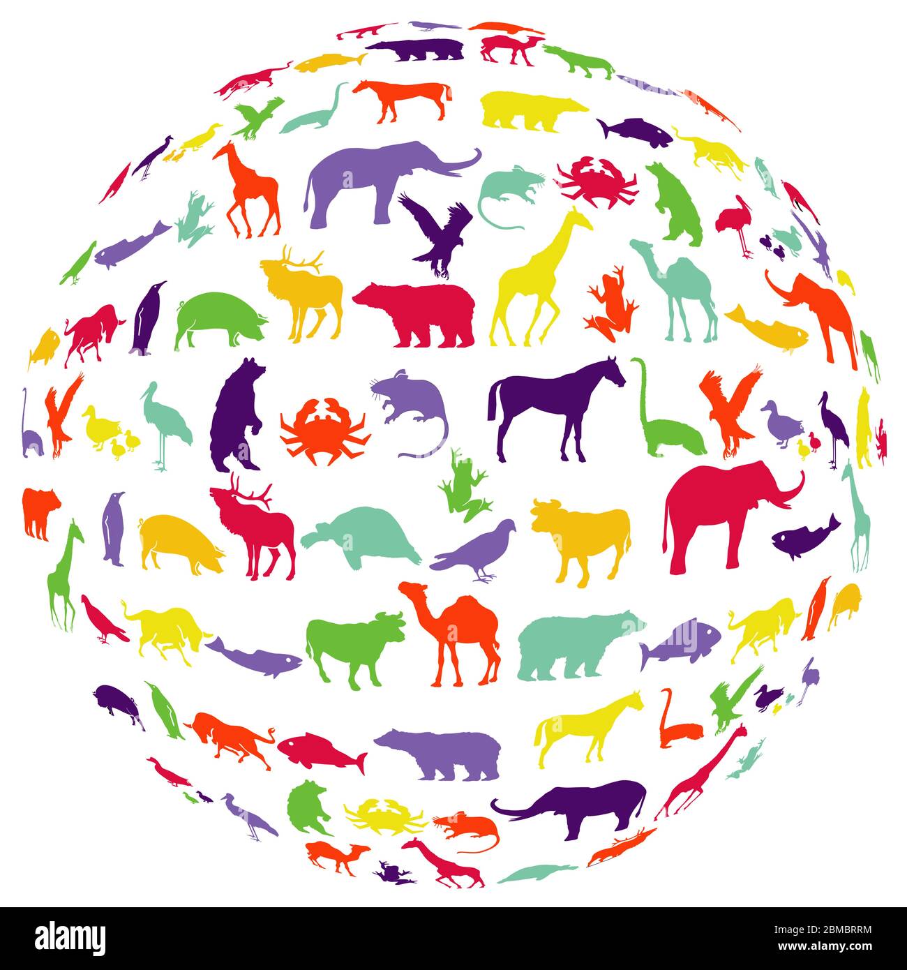 conservación de la vida silvestre, protección de los animales en todo el mundo Ilustración del Vector