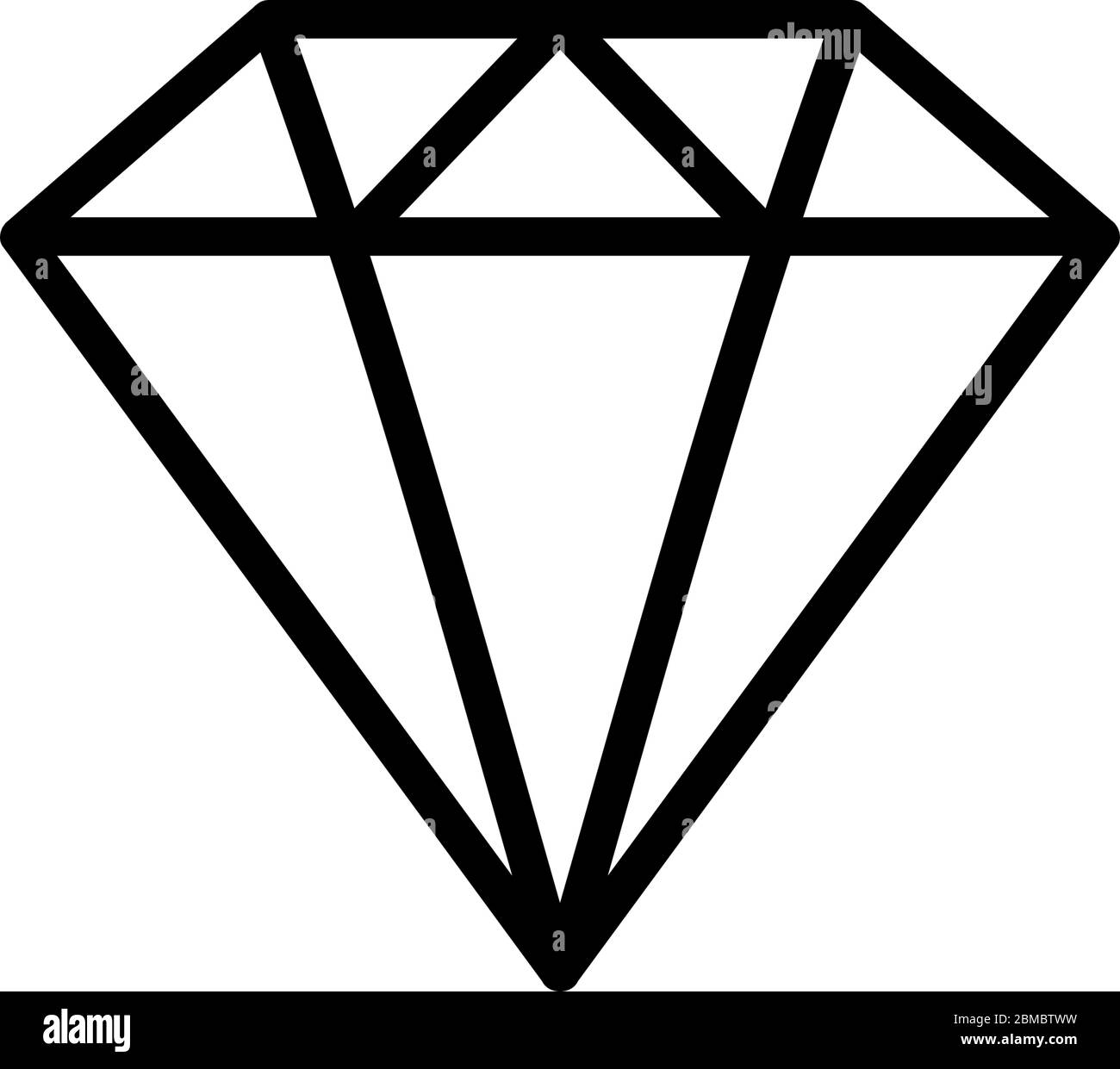 ilustración de contorno vectorial de icono de riqueza de signo de diamante  Imagen Vector de stock - Alamy