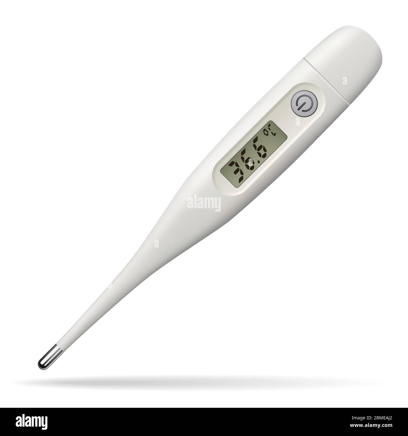 Termómetro médico electrónico. Dispositivo digital para medir la temperatura  del cuerpo humano. Objeto aislado. Fondo blanco. Vector Imagen Vector de  stock - Alamy