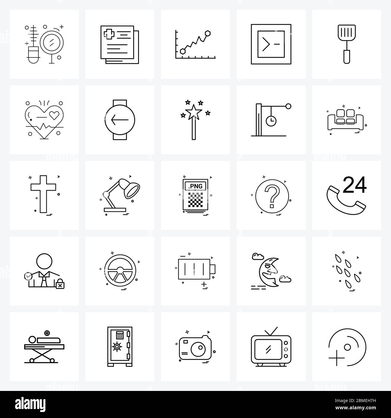 25 Interface Line icono conjunto de símbolos modernos en utensilios, cocina,  carta, cocina, web Vector Ilustración Imagen Vector de stock - Alamy