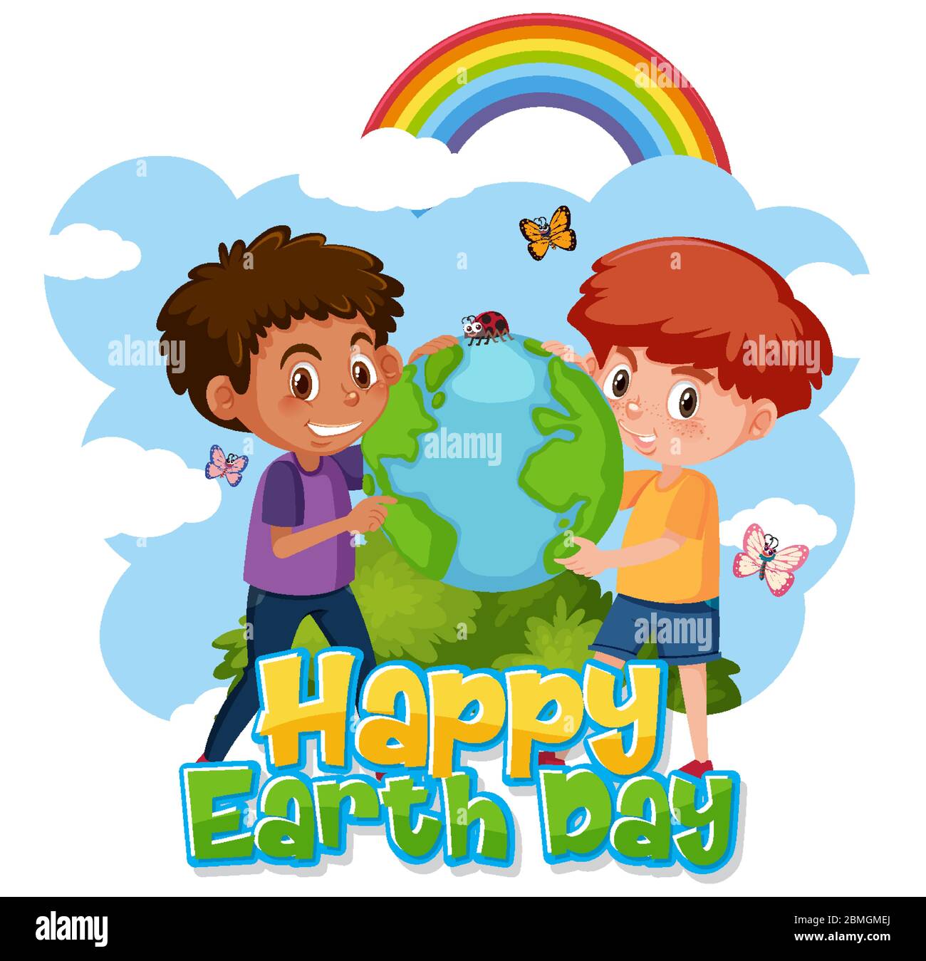 Diseño de póster para el feliz día de la tierra con dos niños que se ahondar ilustración de la tierra Imagen Vector de stock - Alamy Diseño de póster para el feliz día de la tierra con dos niños que se ahondar ilustración de la tierra Imagen Vector de stock - Alamy