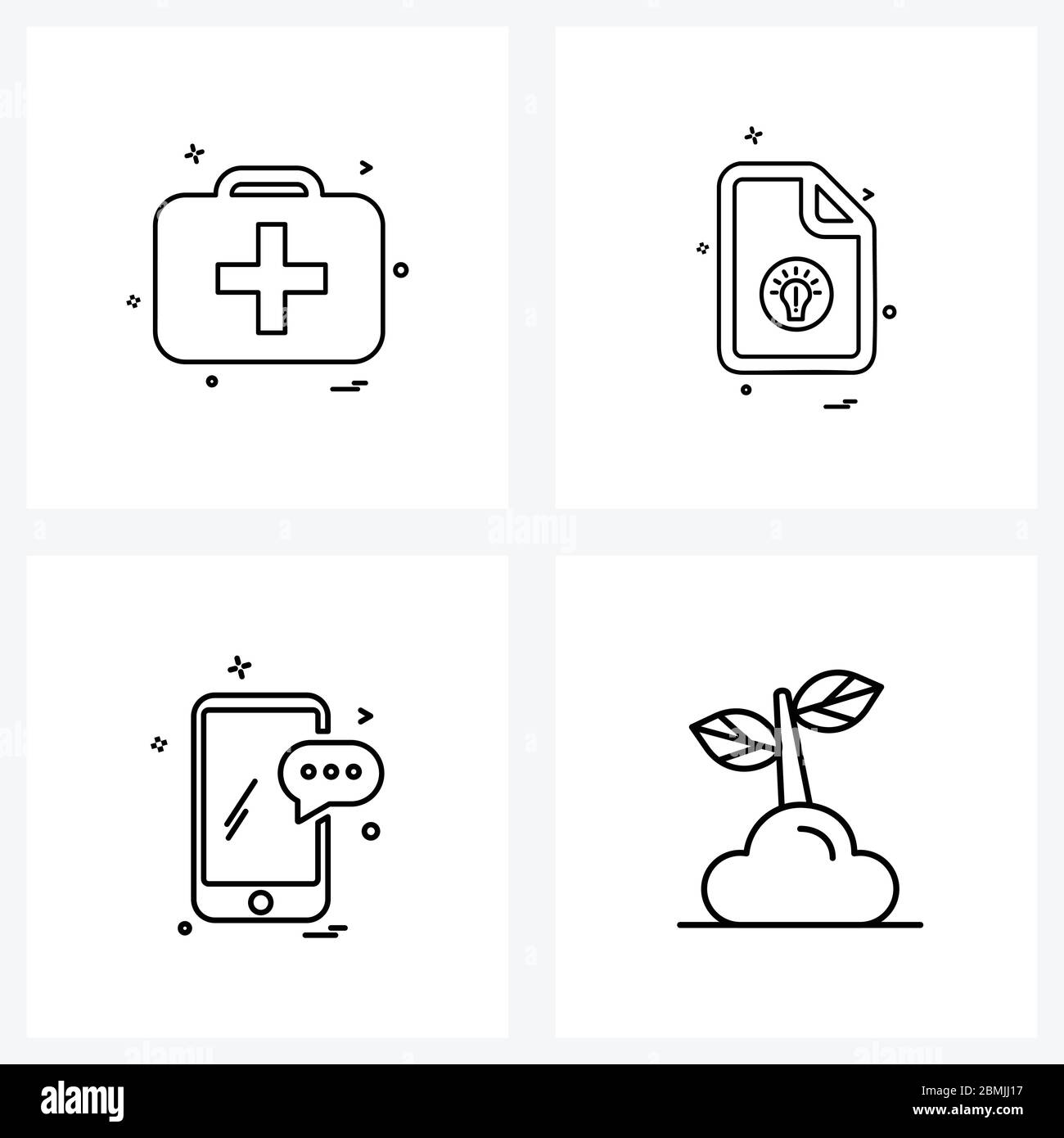 Icono De Linea Conjunto De 4 Simbolos Modernos De Medicina Idea Primeros Auxilios Doc Chat Ilustracion Vectorial Imagen Vector De Stock Alamy