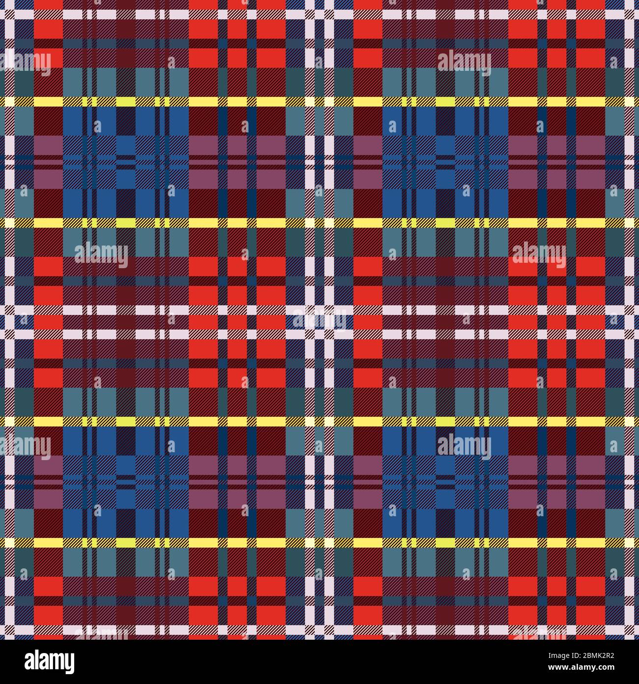 Tartán multicolor Escocés sin costuras, textura para tartán, cuadros, manteles, ropa, ropa de cama, mantas y otros textiles Ilustración del Vector
