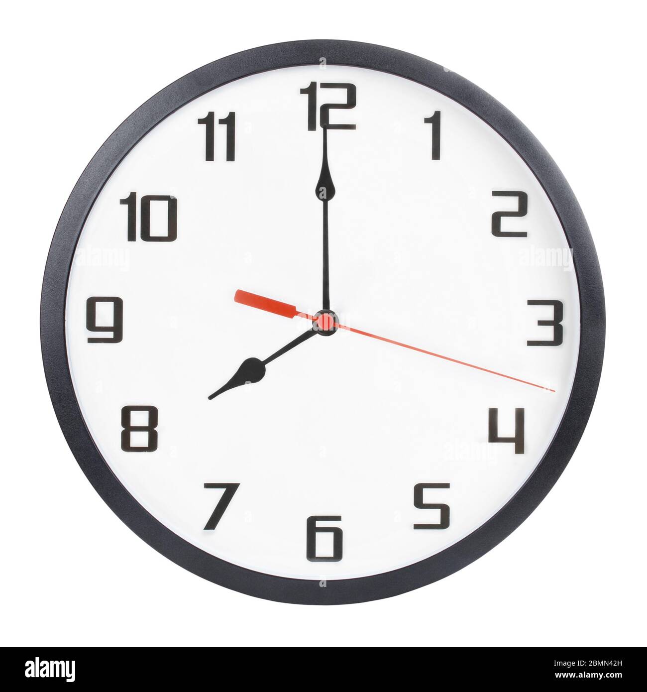 Reloj De Pared Aislado Sobre Fondo Blanco 8 P M U 8 A M Fotografia De Stock Alamy