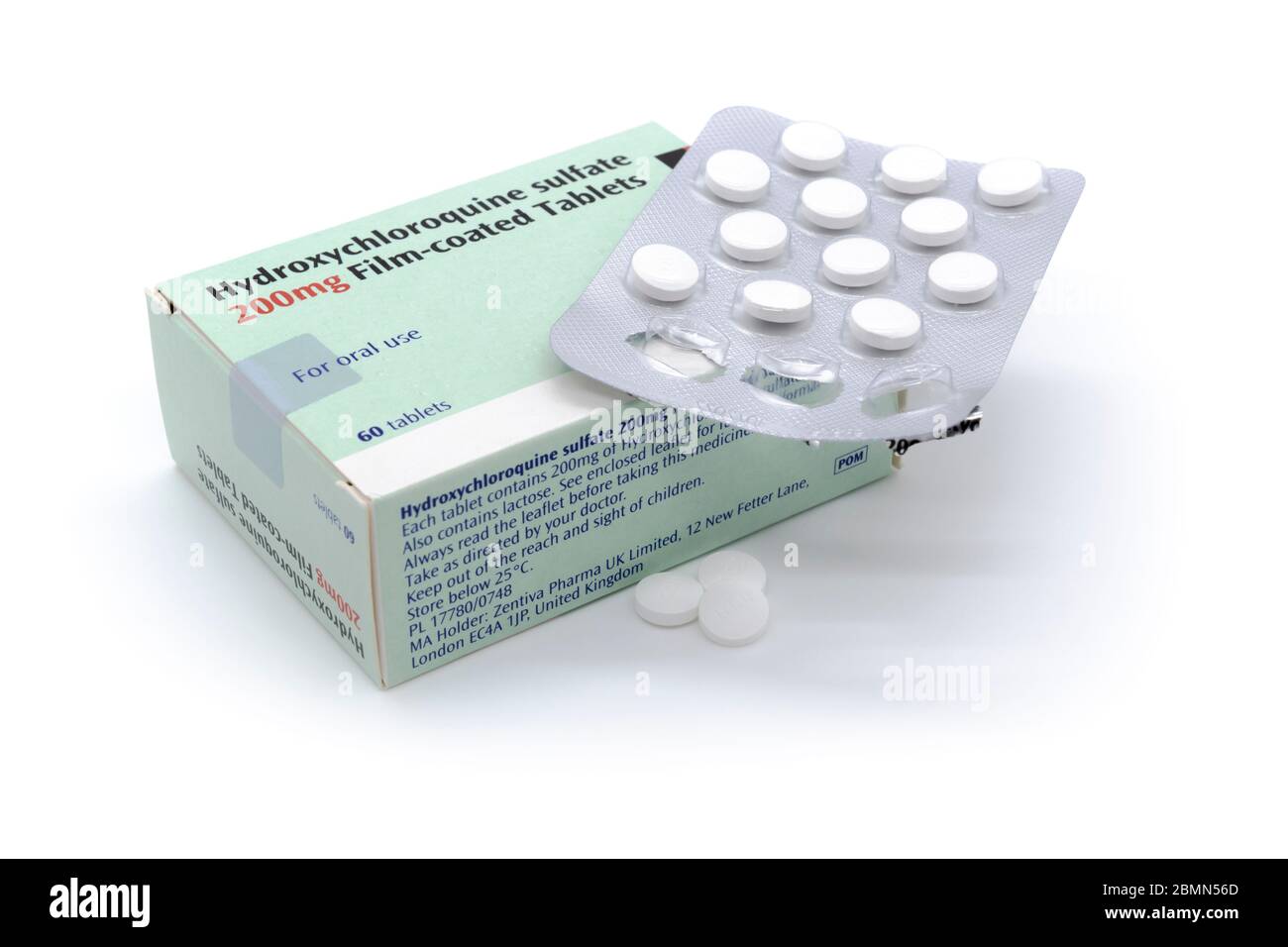 Tabletas de hidroxicloroquina 200mg Tabletas de hidroxicloroquina anteriormente Tabletas de Plaquenil Posible plan de tratamiento COVID19 Foto de stock