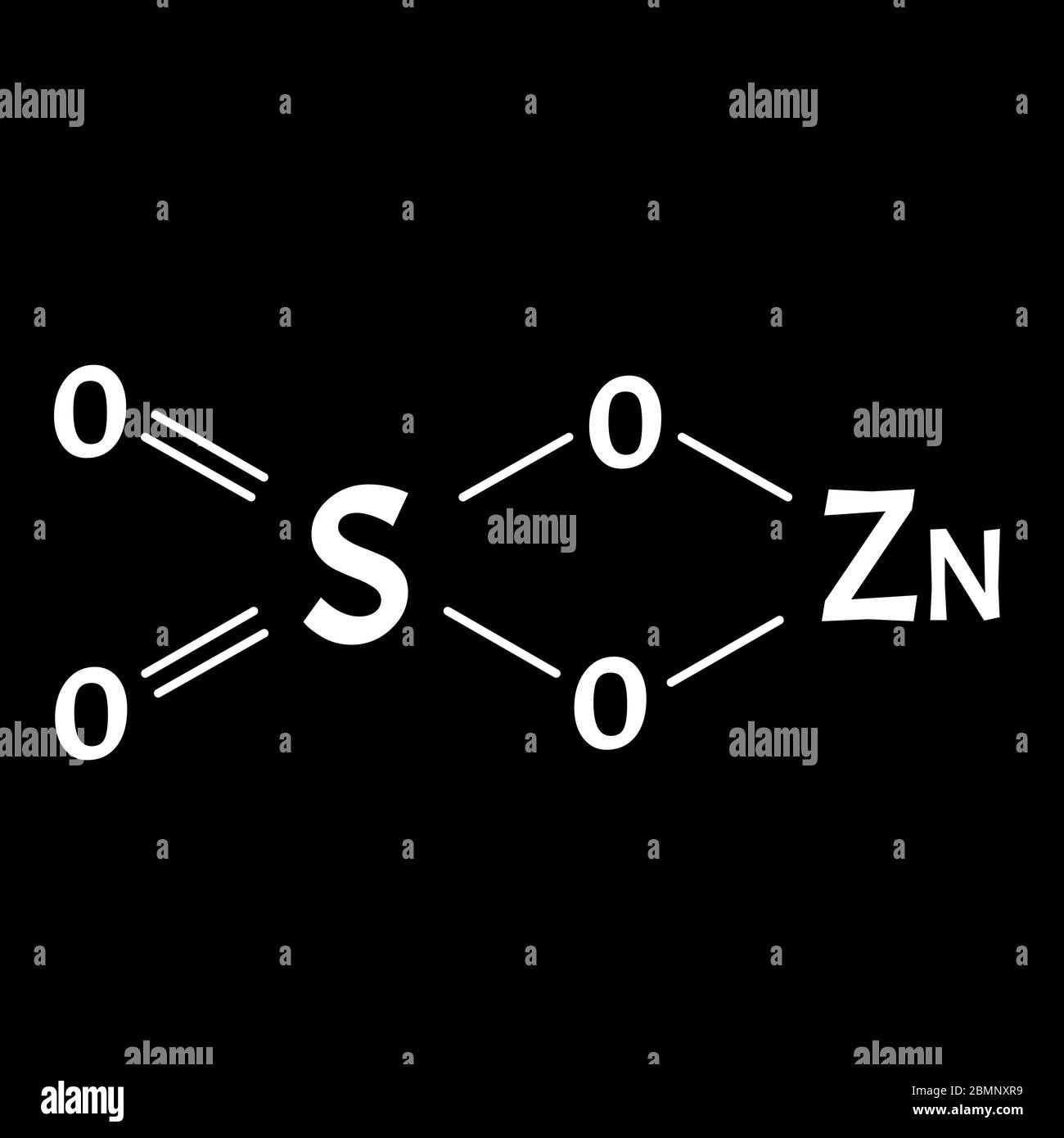 El sulfato de zinc es una fórmula química molecular. Infografías sobre
