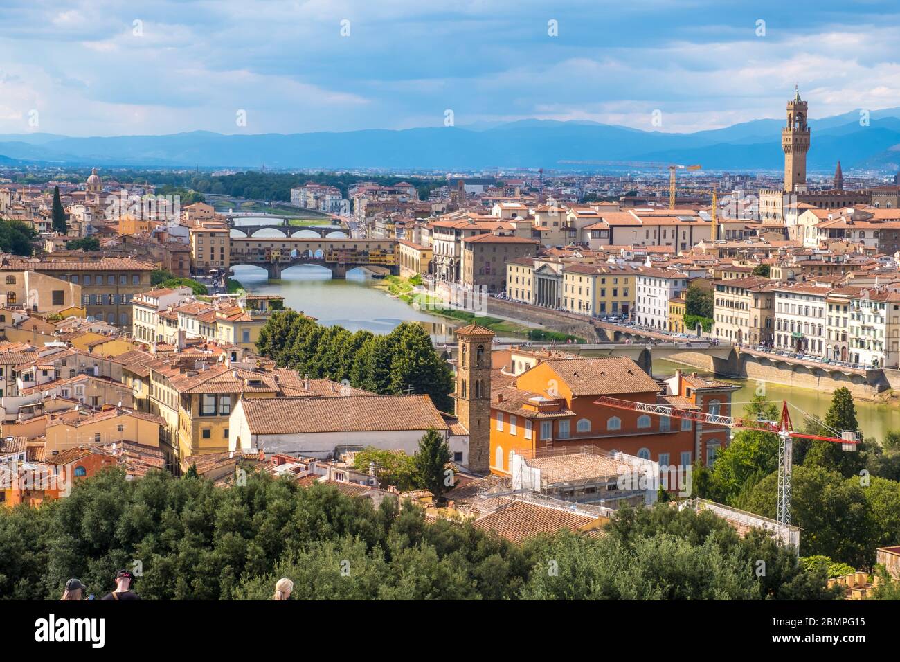 Florencia, Italia - 16 de agosto de 2019: Vista del horizonte de Florencia y el paisaje de la Toscana, Italia Foto de stock