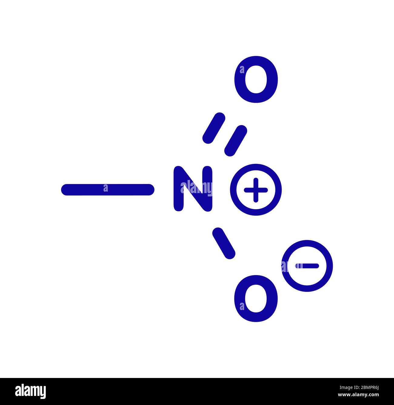 Molécula de nitrometano nitrofemol. Se utiliza como combustible para