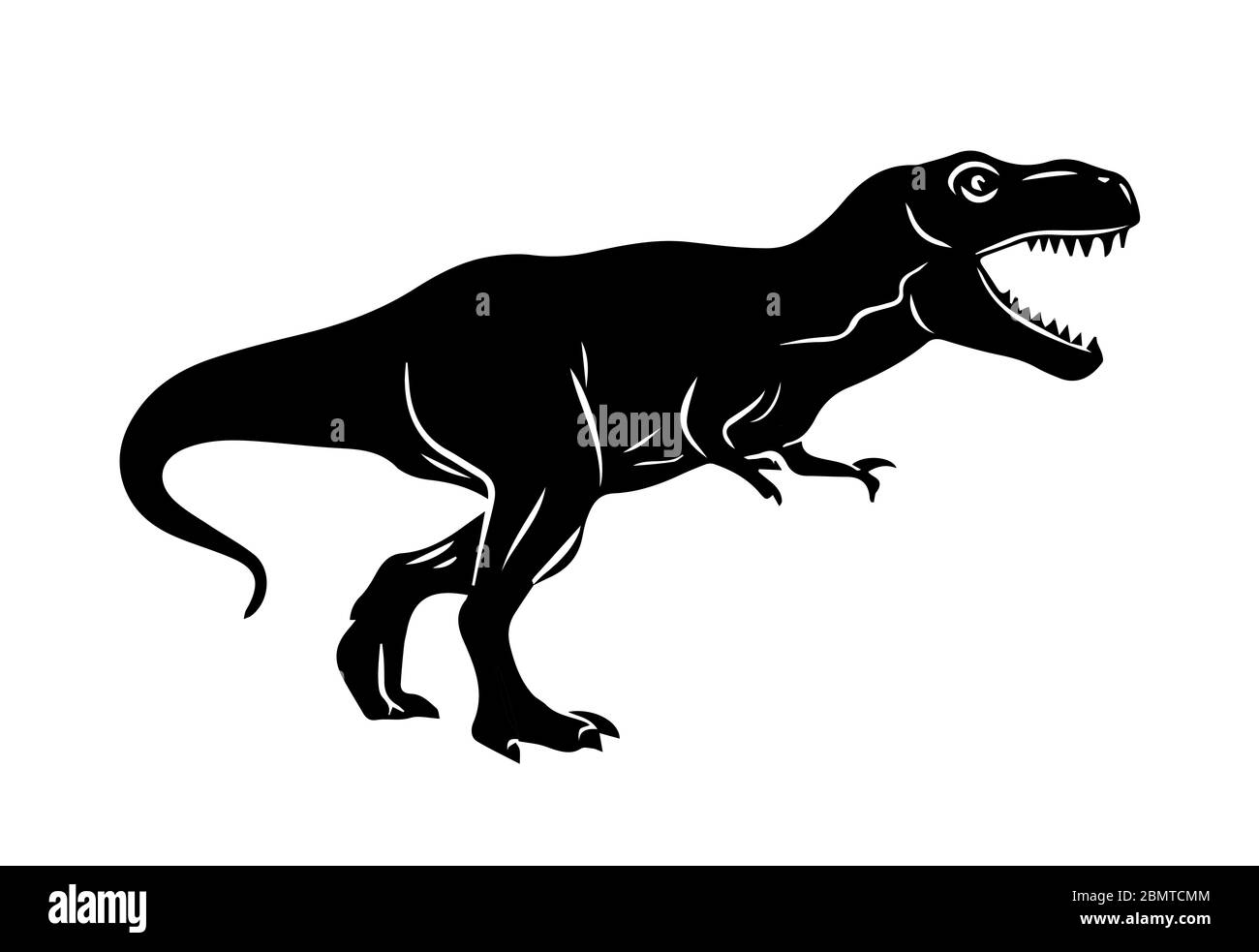 Silueta de dinosaurio rex Imágenes de stock en blanco y negro - Alamy