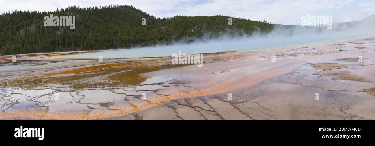 Aguas termales Grand Prismatic, Yellowstone, Montana, Estados Unidos Foto de stock